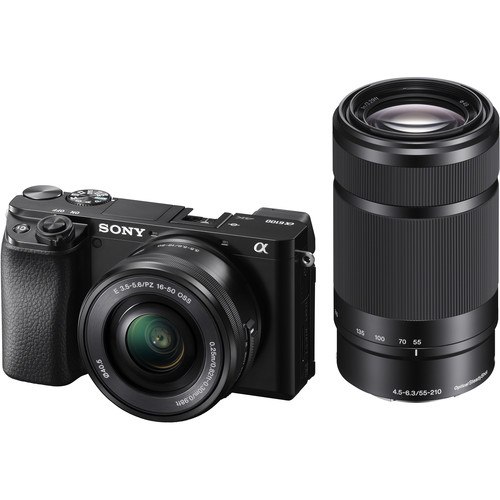 Sony Alpha 6100 Kit 16-50mm und 55-210mm Objektiv schwarz