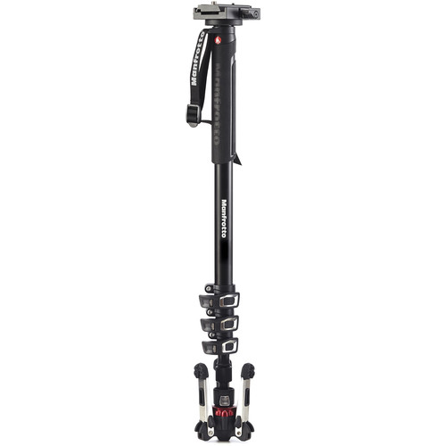 Manfrotto XPRO Alu Einbein-Stativ mit 577 Adapter, 4 Segmente