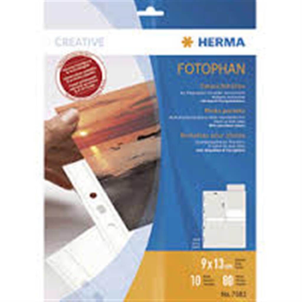 Herma 7584 Fotophan Fotosichthüllen 9x13 quer 10 Blatt weiss